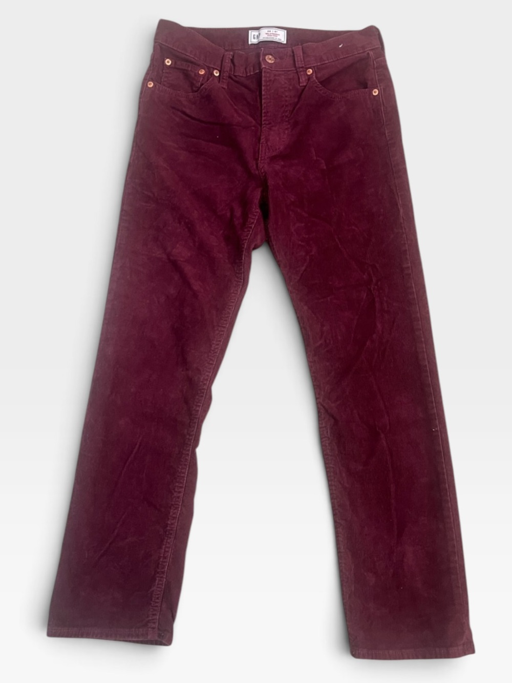Gap Corduroy 90s Straight High Rise Pant Womens 6P Burgundy Fall Everyday Preppy